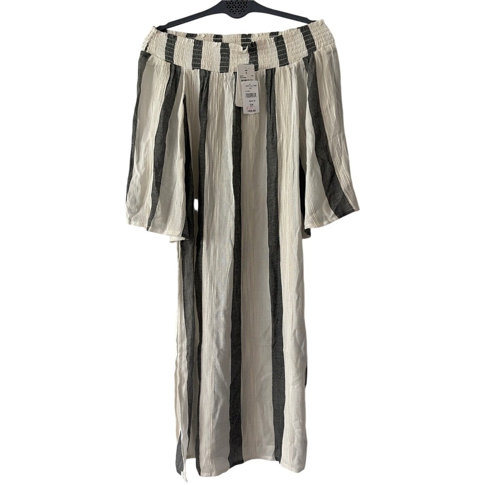 L*Space‎ Off-Shoulder Striped Swimsuit Cover Up Dress Small NWT